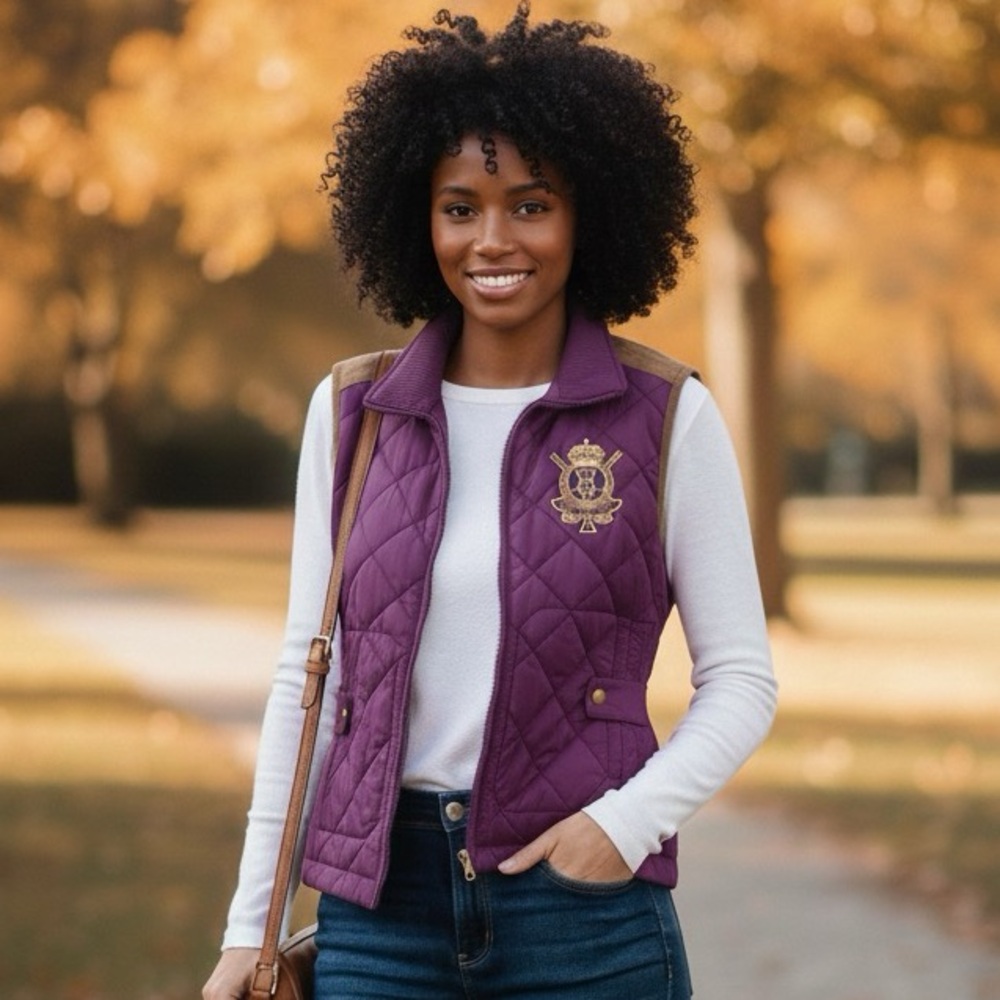 Ralph Lauren Sport Quilted Violet Vest Size M